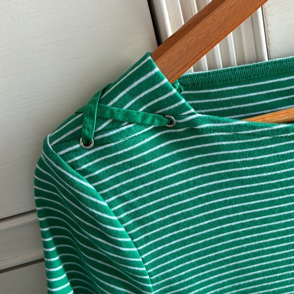 Kelly Green and White Striped Top. Size Medium - Picture 2 of 6